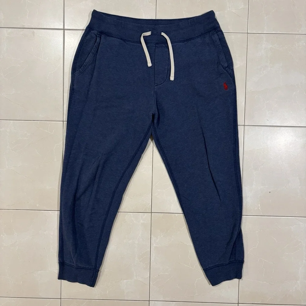 Vintage Polo Ralph Lauren Sweatpants Men's M Navy Blue Red Pony Jogger Y2K